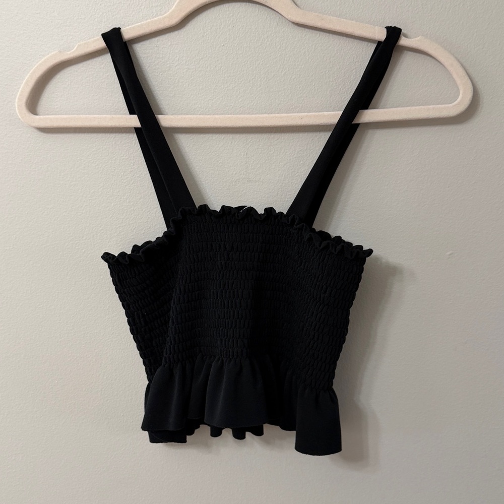 Zara Smocked Ruffled Crop Top - Picture 9 of 10